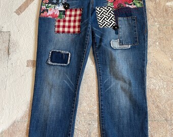 Handmade upcycled womens denim jeans (customizable see description)