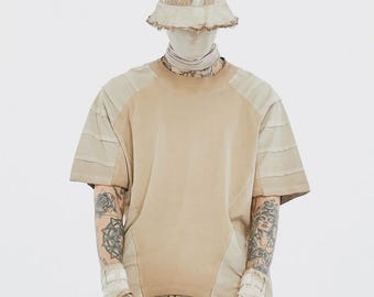 ARMOR T-SHIRT Burning Man T-Shirt Men, , Post Apocalyptic Clothing, Festival Rave Outfit, Futuristic Streetwear, Desert Fashion
