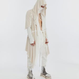 Burning ManCardigan • Desert Nomad • Festival Hooded Outfit • Post Apocalyptic Clothing • Playa Wear image 3
