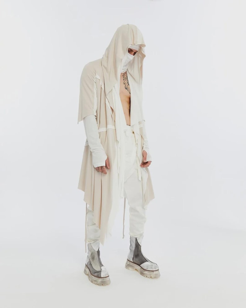 Burning ManCardigan • Desert Nomad • Festival Hooded Outfit • Post Apocalyptic Clothing • Playa Wear image 3