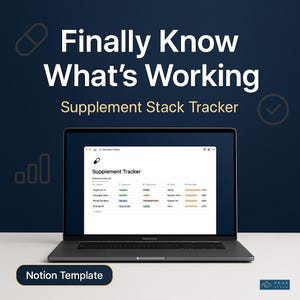 Supplement Tracker Notion Template | Supplement Stack | Health Tracker | Vitamin Log | Daily Supplement Log | Digital Download