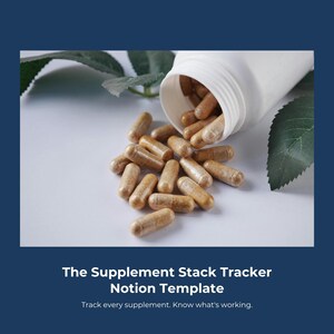 Modelo de Planilha de Acompanhamento de Suplementos | Lista de Suplementos | Rastreador de Saúde | Registro de Vitaminas | Registro Diário de Suplementos | Download Digital