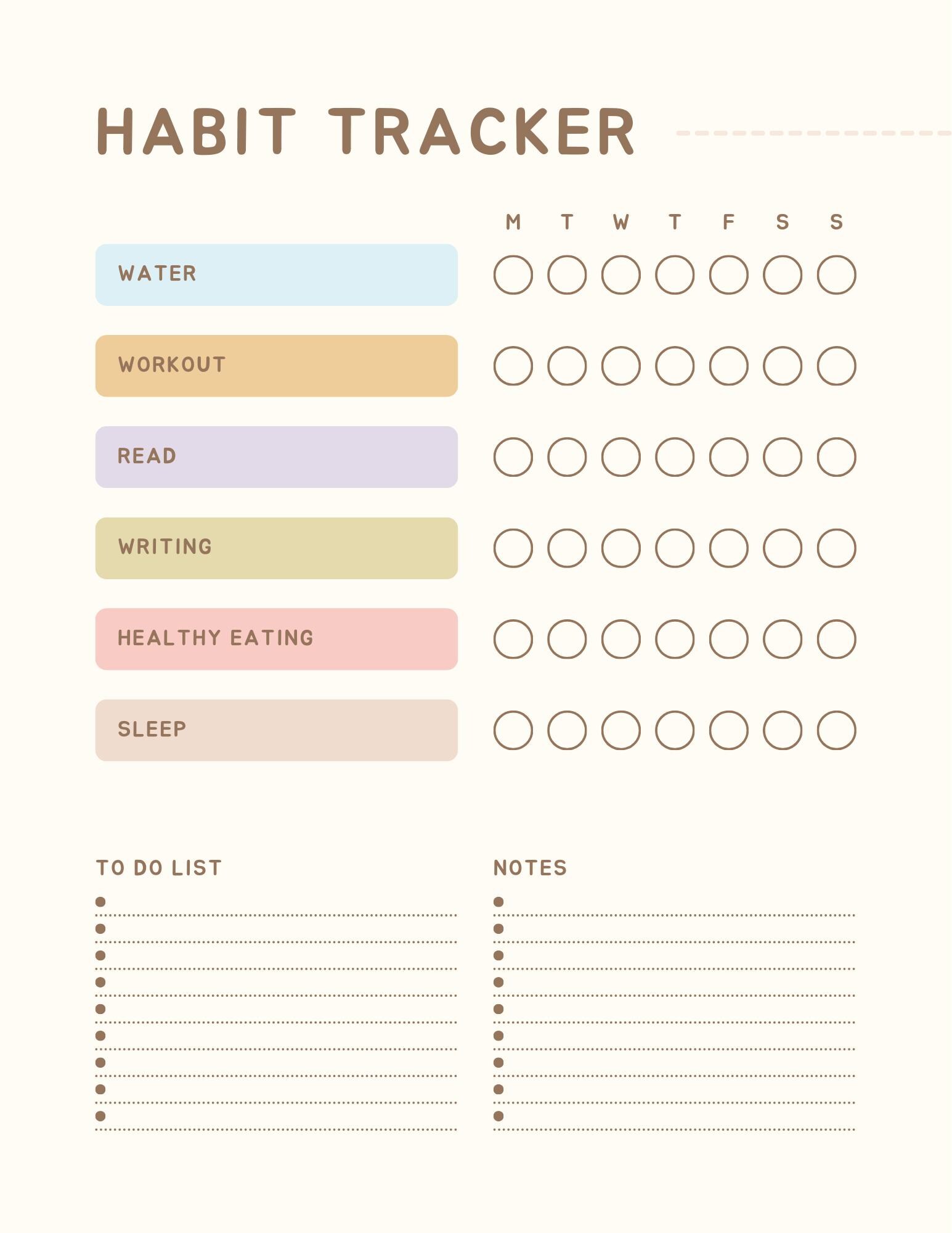 Weekly Habit Tracker | Printable PDF | Productivity & Goal Planner ...