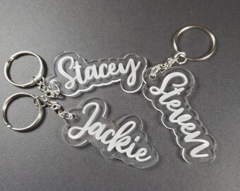 Custom 3D Printed Name Keychain: Minimalist Accessory