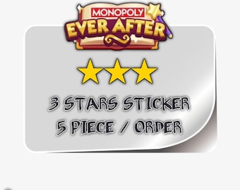 Stickers 3 Stars - Monopoly_Go - Ever After Album - 5 Piece / Order - Fast Sending