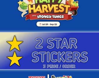 Stickers 2 Stars - Monopoly_Go - New Album - Happy Harvest - 3 Piece / Order - Fast Sending