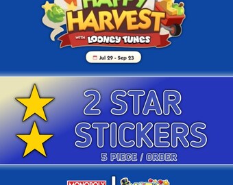Stickers 2 Stars - Monopoly_Go - New Album - Happy Harvest - 5 Piece / Order - Fast Sending