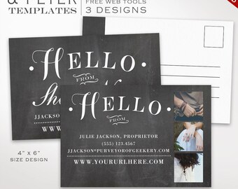 postcard template mermaid flyer template postcard kit etsy