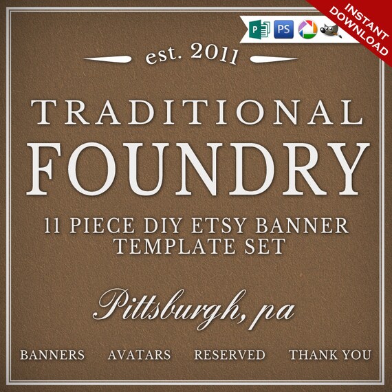 Custom Etsy Banner And Avatar Design Set 11 Piece Foundry Etsy