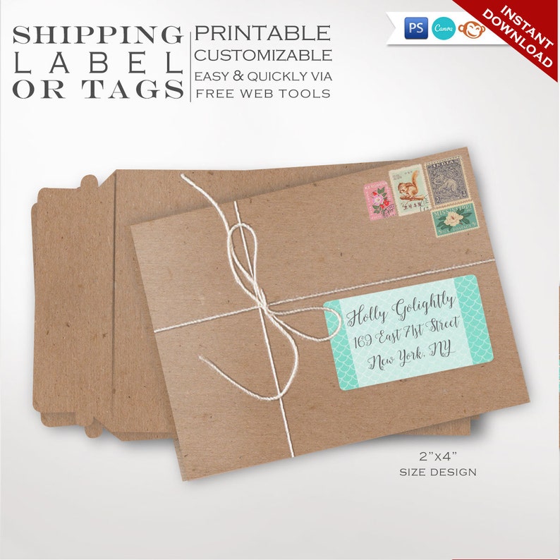 shipping labels mermaid printable mailing label templates