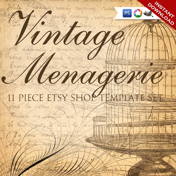 Custom Etsy Banner And Avatar Design Set 11 Piece Vintage Etsy