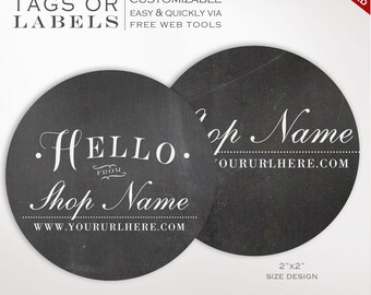 Round Label Template - 2 Inch Circular Chalkboard Label Template - DIY Stickers Printable Product Labels HangTags Avery Silhouette LB2R AAA
