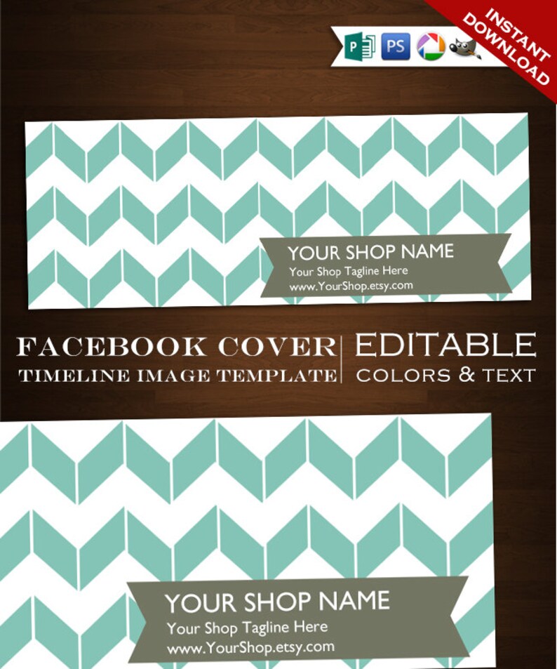 Facebook Timeline Cover Image Customizable Premade Modern Chevron Design Diy Online Editor Retro Minimalist Geometric Clean Mdc