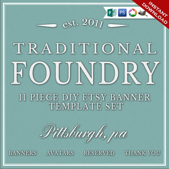 Custom Etsy Banner And Avatar Design Set 11 Piece Foundry Etsy