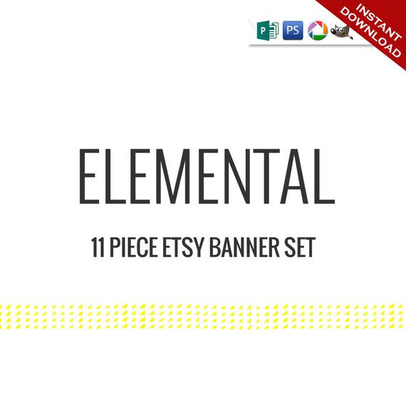 Custom Etsy Banner And Avatar Design Set 11 Piece Elemental Etsy