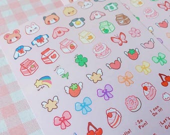 100+ Chibi Animal Stickers: Deco Journal Diary Decorating Scrapbook Rainbow Collection