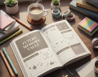 Future Memory Vault Journal | Guided Daily Reflection, Goal Tracking (Digital PDF)