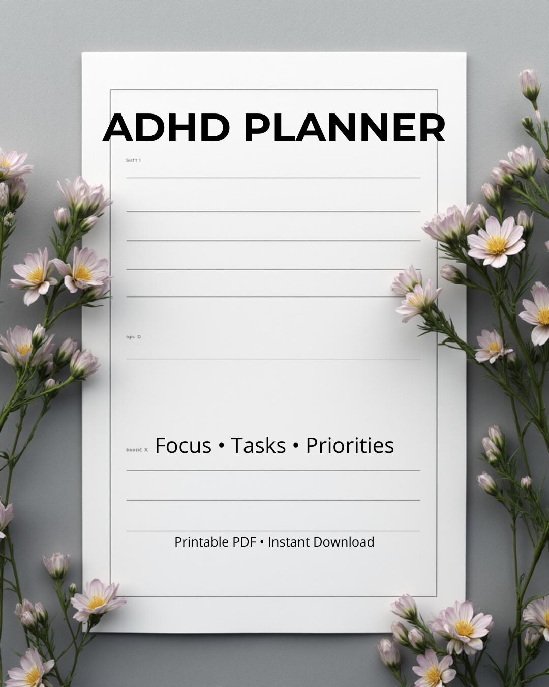 ADHD Daily Planner Printable | Focus Productivity Planner PDF - Etsy