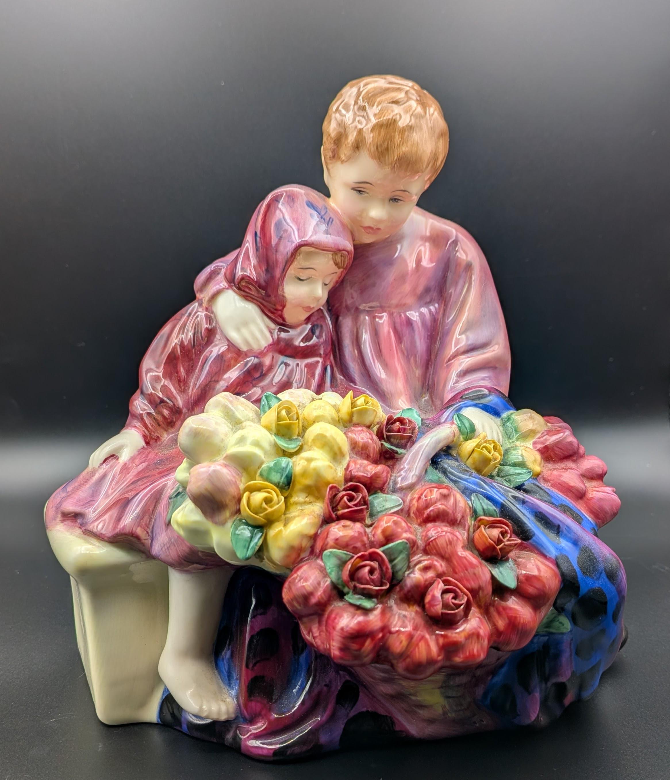 ロイヤルドルトン「フラワーセラーズ」置物　 Dalton Royal Doulton the Flower Sellers Children - Etsy