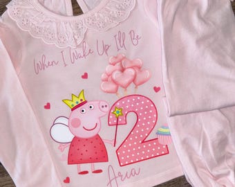 Customised Pig Birthday Eve Outfit - Birthday Two Piece Set 1st-4th Birthdays