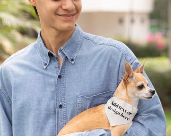 Personalized Pet Bandana Collar Custom Dog Name Bandana Pink Blue