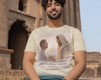 Matthew 19:26 Shirt, Christian Faith T-Shirt, Bible Verse Apparel