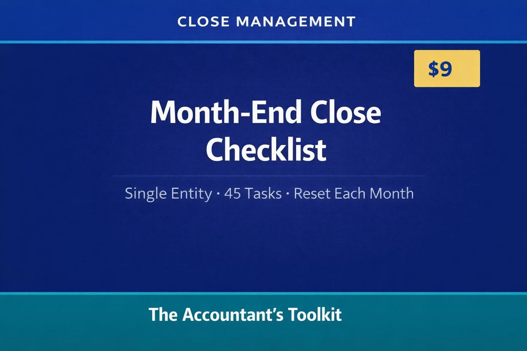 Single Checklist Month-end Close Checklist — Single Entity | Accountant Template | 15 ...