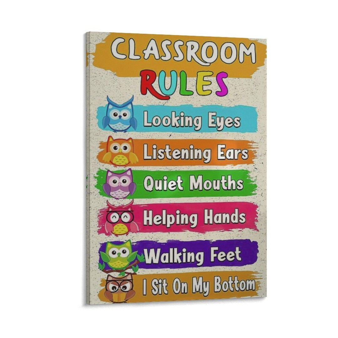 Owl Classroom Rules Looking Eyes Listening Ears Quiet Mouths Framed ...