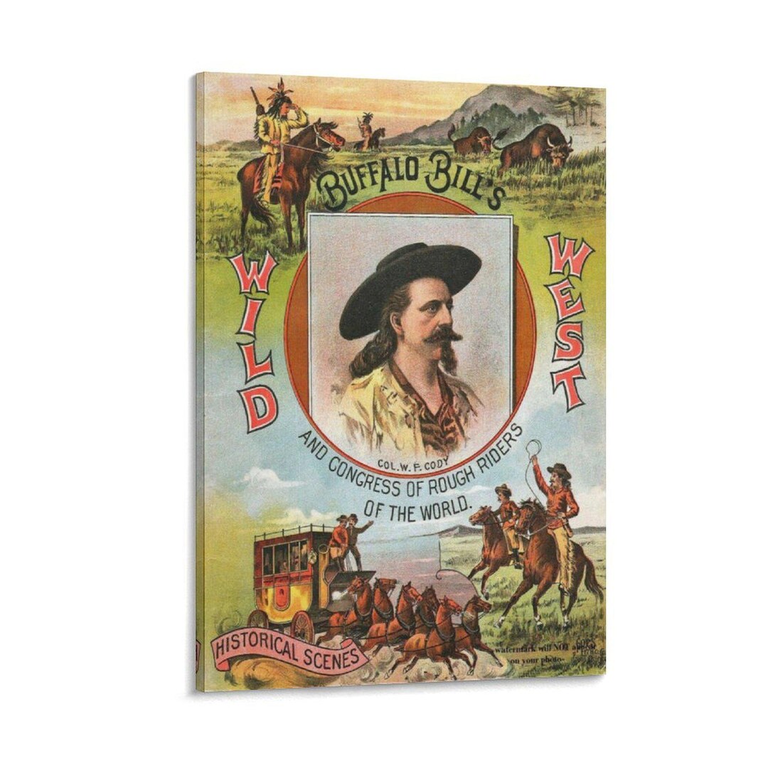 Buffalo Bill Cody Poster Wild West Show Cowboy 1893 Saloon Bar Print ...