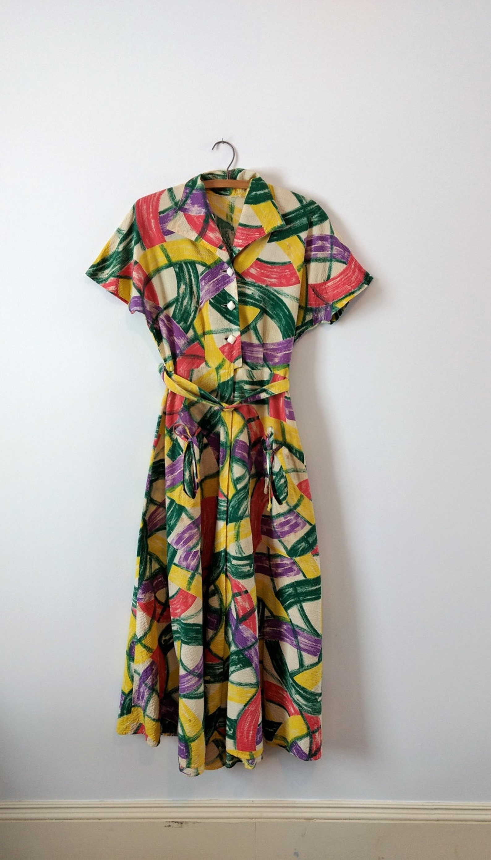 Vintage 1930s maxi dress 1930s summer dress 30s print dress | Etsy