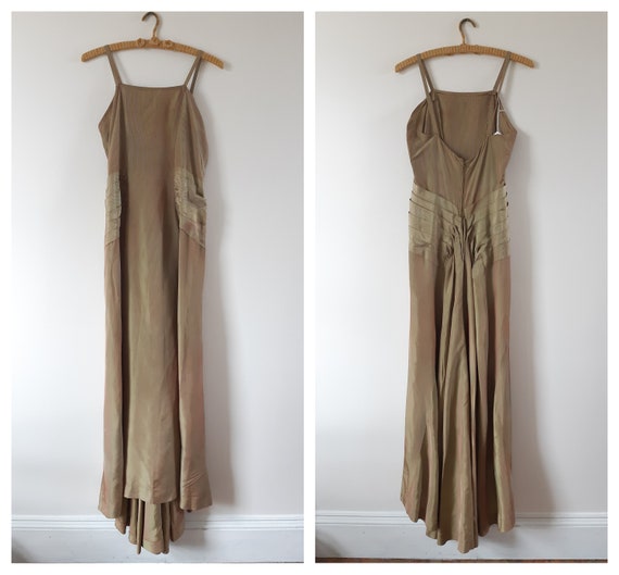Vintage 1930s 30s silk taffeta gown xs small