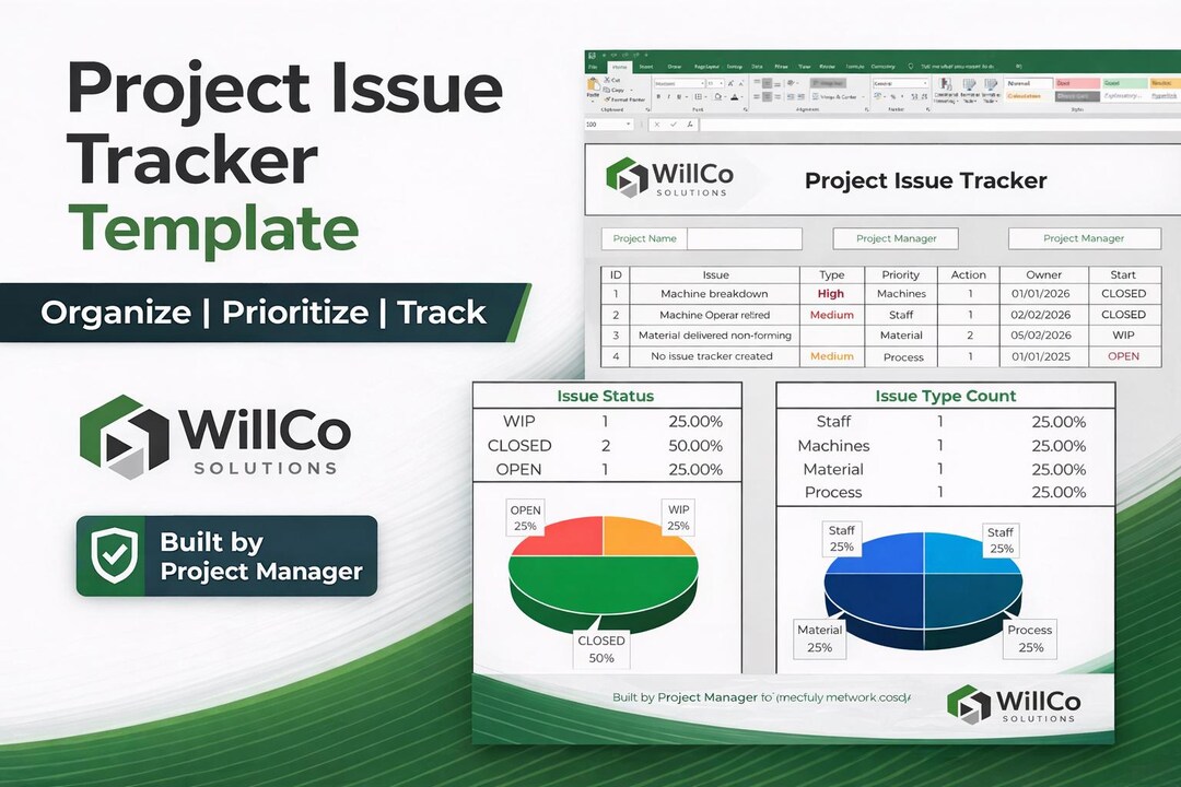 Project Issue Tracker | Template Excel | Issue Log & Action Tracker ...