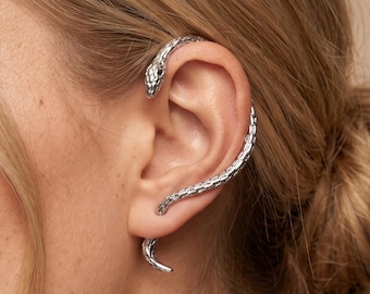 Snake Ear Cuff No Piercing Earring – Gold or Silver Metal Alloy Wrap