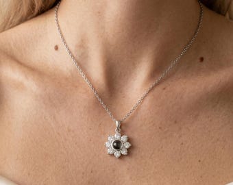 Personalized Photo Necklace - Custom Snowflake Projection Jewelry, Gift for Her