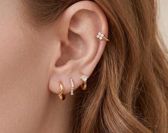 Gold Huggie Earrings - Small Hoop Earrings, Dainty Minimalist Jewelry, Gift for Her