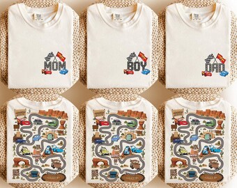 Two Sided Pixar Cars Radiator Springs Map Shirt, Play Cars On Dad Tee, Funny Father's Day Gift, Family Trip Birthday Boy Vacation Tee