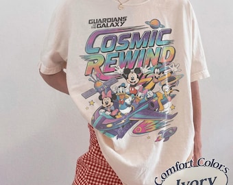 Comfort Colors® Vintage Guardians of the Galaxy Cosmic Rewind Tour Shirt, Epcot Disney Trip Matching Tee, Cosmic Rewind Set List Tee