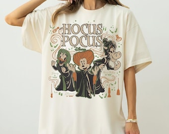 Retro Disney Hocus Pocus Shirt, Minnie Daisy Clarabelle Hocus Pocus 2026 Shirt, Sanderson Sisters Disney Halloween Shirt, Disney Spooky