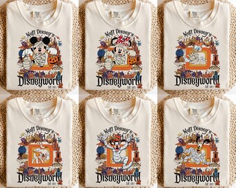 Vintage Walt Disney World Halloween Shirt, Spooky Character Vacation Tee, Retro Disney Family Matching Outfit, Cute Fall Theme Park Shirt