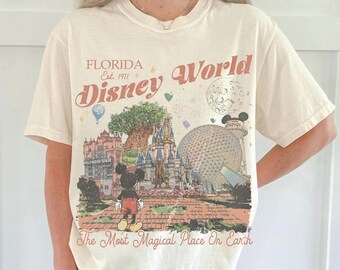 Vintage Mickey Disneyworld Comfort Colors Shirt, Retro Mickey And Friends Shirts, Walt Disneyworld Tee, Disney 2026 Trip Disney Vacation Tee