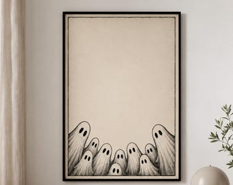Vintage Ghost Wall Art | Ghost Poster | Spooky Home Decor | Halloween Poster | Alternative Art Print | Gothic Gallery Wall