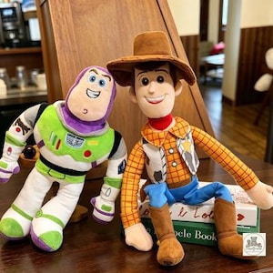 Toy Story Woody and Buzz Lightyear Plush Toys, Soft Sheriff Woody Stuffed Doll, Cute Buzz Lightyear Plushie, Kids Birthday Gift Decor image 2
