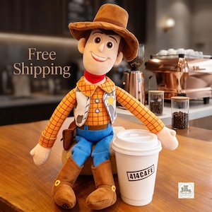 Toy Story Woody and Buzz Lightyear Plush Toys, Soft Sheriff Woody Stuffed Doll, Cute Buzz Lightyear Plushie, Kids Birthday Gift Decor A ( Height 55 cm )