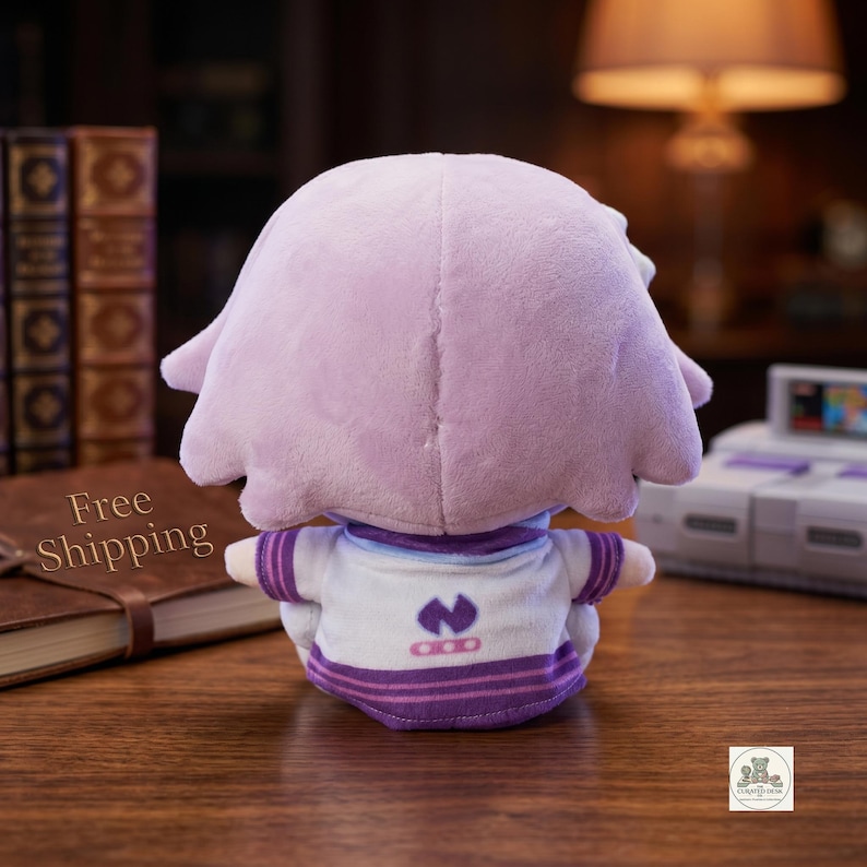 Neptune Plushie Hyperdimension Neptunia Plush Toy, Cute Anime Chibi Doll, Purple Gamer Room Decor, Collectible JRPG Fan Gift, Kawaii Plush image 4