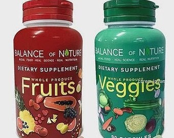 Paquete de 2, 90 frutas y 90 verduras, suplemento alimenticio integral con superalimento sellado