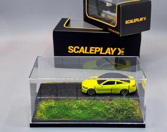 1/64 Scale Asphalt Road & Verge Diorama with Case | Handmade Display for Hot Wheels, Mini GT, Tomica, Matchbox | Cinematic Roadside Backdrop