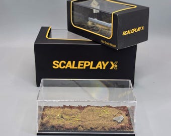 1/64 Scale Realistic Off-Road Dirt Track Diorama with Case | Handmade Display for Hot Wheels, Mini GT, Matchbox, Tomica | Cinematic Backdrop