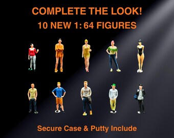 1:64 Scale Hand-Painted Figures for Dioramas, Diecast Photography - Hot Wheels, Mini GT, Tomica, Matchbox - Display Case
