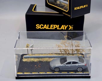 1/64 Scale Realistic Highway Roadside Diorama with Case | Handmade Display for Hot Wheels, Mini GT, Matchbox, Tomica | Cinematic Backdrop