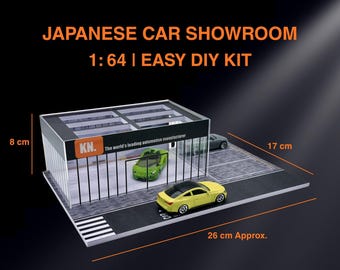 1:64 Scale Japanese Car Showroom Diorama Display for Hot Wheels, Mini GT, Tomica, Matchbox - DIY Kit